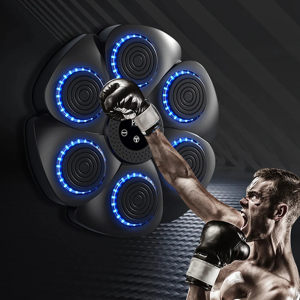 Music Boxing Machine Boxing Reaction Wall Target Adjustable Workout Boxing Target Machine Wall Mounted RGB Light for Kids Adults